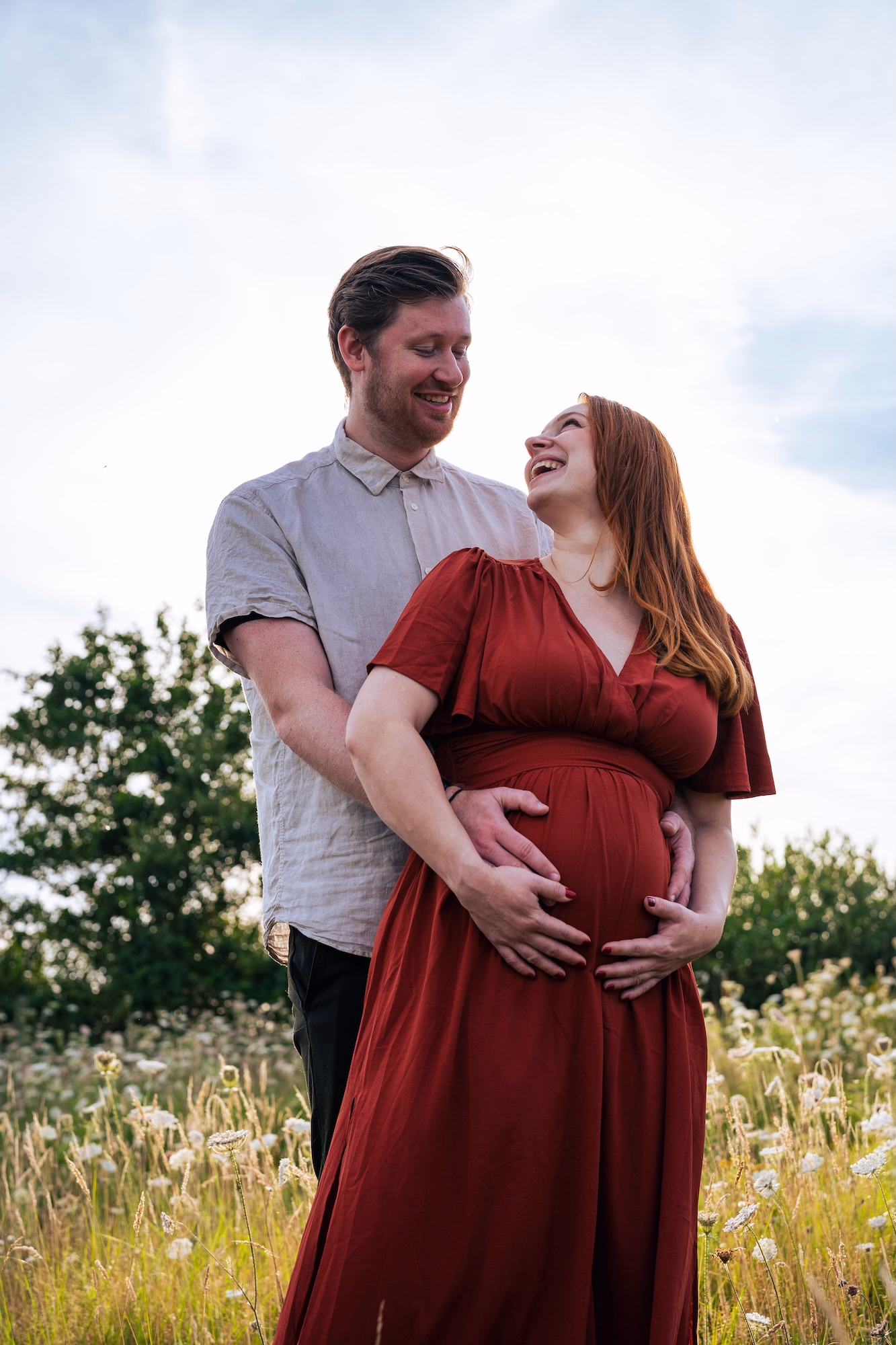 Zwangerschapsfotoshoot in Meyendel — zwangere vrouw met man